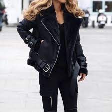 Casual Fur Leather Moto Jacket Winter Biker Coats 60 Off Till The End Of Month W T I Design Leather Jackets Women Leather Jacket Warm Outfits