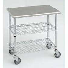 kitchen cart with solid stainless steel