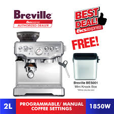 It's the breville barista express, an espresso and grinder combination machine. Breville Barista Express Espresso Coffee Machine Free Breville Bes001 Mini Knock Box Bes870 Shopee Malaysia