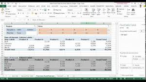 display data from the grand total column of a pivot table on