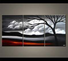 Landscape Painting Somewhere Over The Clouds 3966 Modern Landscape Painting Black And White Painting Black And White Painting Abstract