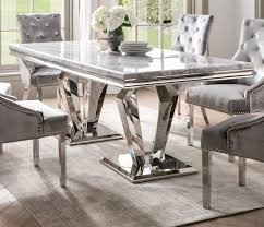 You can't go wrong with a modern wood dining table, and a sleek modern glass dining table is a smart choice for smaller rooms, where the transparency creates the illusion of space. Vida Living Arturo 200cm Grey Marble Dining Table Cfs Furniture Uk
