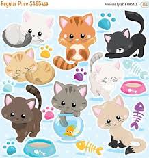 Buy 20 Get 10 Off Cat Clipart Commercial Use Kitten Cats Etsy In 2020 Cat Clipart Kitty Cats And Kittens