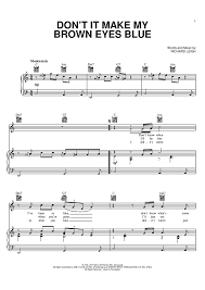 Crystal Gayle Don T It Make My Brown Eyes Blue Sheet Music Brown Eyes Sheet Music Blue Words
