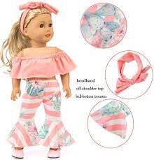 Jan 2, 2016 jan 19, 2017 703 members may 29, 2017 1000 members Amazon Com Ibayda 6pc Set Doll Clothes Accessories For 18 Inch American Girl Doll 15 Inch Dolls Include Off Shoulder Top Bell Bottom Trousers And Headband Toys Games