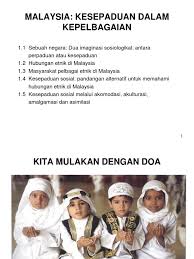 Masyarakat islam di malaysia iii. Bab 1 Malaysia Kesepaduan Dalam Kepelbagaian
