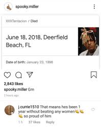 spookymiller xxxtentacion died june 18 2018 deerfield beach