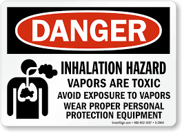 Inhalation Hazard, Vapors Are Toxic, Wear Proper PPE Sign, SKU: S-2960