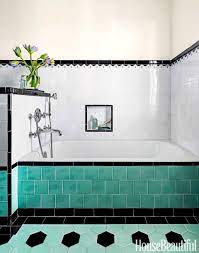 A space inspired by the 1930s. Bathroom With Colorful Tile 1930s Bathroom Design