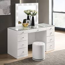 B4850wh Vanity With Glass Top And Led
