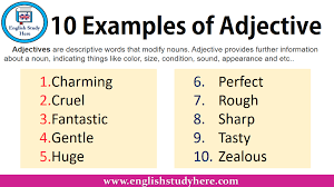 English Study Here In 2020 Examples Of Adjectives Adjectives English Study