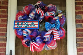 Goodold happy 4th of july door cover fabric door window wall decoration front door or indoor home holiday party decor, 35 x 79 inch. 4th Of July Deco Mesh Wreath Tutorial Memorial Day Deco Mesh Wreath Tutorial Big Bear S Wife
