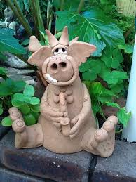 Just Sitting In The Garden Playing My Sax Billabong Beast By Connie Creatures Pottery Animals Clay Dragon Sculpture Clay