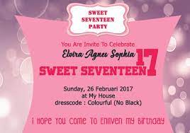 10 contoh undangan pernikahan kristen + gambar. Jual Kartu Undangan Ulang Tahun Invitation Card Sweet Seventeen Pink05 Di Lapak Smiley Kids Bukalapak