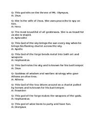 Zeus sent hermes, the messenger of the gods, to tell calypso to release odysseus. Greek Gods Quiz Quiz Trade By Lauren Stuenckel Tpt