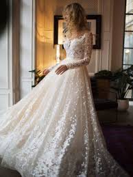 Material Lace Body Shape All Sizes Silhouette A Line Train Sweep Brush Hemline Floor Lengt Wedding Dress Sleeves Wedding Dresses Wedding Dress Long Sleeve