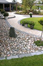 I think the gravel will have an oppsite effect of what you want. A Narrow Bed Enclosed With Concrete Stone Extends Between The House Wall And The Walkway Except For A Box Tree And A Few Peren Kiesgarten Garten Design Garten