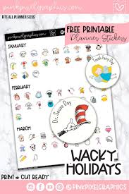 Wacky Holidays Free Printable Planner Stickers Pink Pixel Graphics Happy Planner Stickers Free Free Printable Planner Stickers Planner Stickers