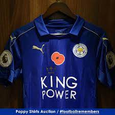 Barclays premier league champions leicester city football club today revealed their 2016/17 puma away kit. Leicester City On Twitter Lcfc S Poppy Shirt Auctions Raised Over 16k For The Royal British Legion Check Out How Much Each Went For Https T Co S4mcsl4kgs Https T Co Btmb0ukx0l