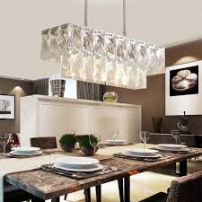 Jmmxiuz Modern Crystal Chandelier Rectangle Dining Room Lighting Luxury Kitchen Island Led Crystal Chandeliers Chandeliers Aliexpress