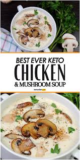 Keto Creamy Chicken Mushroom Soup In 2020 Mushroom Chicken Stuffed Mushrooms Cooking Recipes