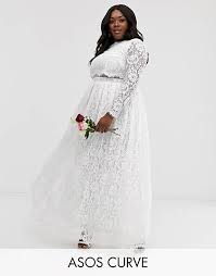 Asos vestiti uomo, asos vestiti cerimonia, asos. Asos Edition Curve Grace Vestito Da Sposa In Pizzo Con Top Corto Asos