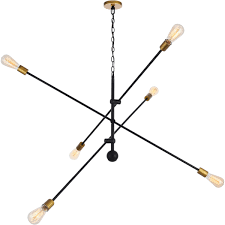 Free shipping add to cart. Elegant Lighting Ld8012d55bk Black Brass Axel 6 Light 55 Wide Sputnik Chandelier Lightingshowplace Com