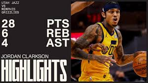 Jordan Clarkson Goes For 28 Points Against Memphis Utah Jazz Youtube