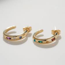 Black And Gold Bracelet For Babies Baby Grand Mineral Hoops Pair Image Jewelry Yellow Gold Jewelry Catbird Jewelry