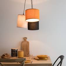 Suspension Triple Abat Jours Noir Jaune Et Gris Maisons Du Monde Lampenschirm Lampe Hange Lampe