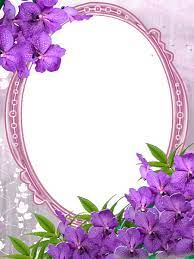 Pink Transparent Frame With Purple Flowers Flower Frame Purple Flowers Transparent Picture Frames