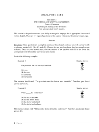 Contoh soal toefl structure and written expression. Structure Written Expression Post Test Pdf Phrase Sentence Linguistics