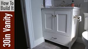 D bath vanity in pearl gray with cultured marble vanity top in white with white basin. How To Build A 30 Inch Bathroom Vanity Youtube