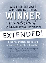 We did not find results for: Offer Extended Win Free Services And Products During Winner Wonderland Brown Aveda Institute