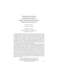 Search for people with 192.com. Pdf Political Star Power And Political Parties Does Celebrity Endorsement Win First Time Votes
