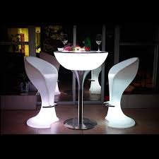 Illuminated Led Cocktail Table And Chair Plastic Tables Cocktail Tables Bar Furniture