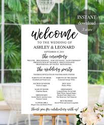 Wedding Program Sign Printable Wedding Welcome Template Wedding Decor Instant Download Editable Pdf File Brm Wedding Program Sign Program Sign Wedding Programs