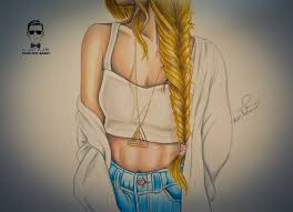 تعلم رسم جسم فتاة مع تسريحة شعر مميزة ظفيرة dress design drawing how to draw hair drawing illustrations