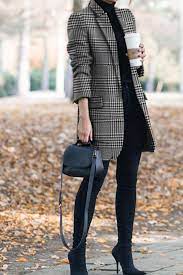 Winter Vintage Lapel Collar Plaid Cashmere Coat Fall Fashion Coats Work Outfits Women Womens Fashion Winter