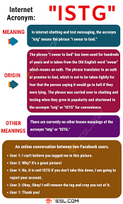 Istg Meaning What Does Istg Mean Stand For With Useful Examples 7 E S L Old English Words Other Ways To Say Meant To Be