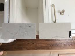 Now the bright white sink and the white subway tiles make the cabinets look dingy. Poll Which Caesarstone Countertop