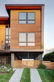 Modern Simple Wood House Fence Grass Windows Contemporary Exterior Railing Chairs Flowers Of Cool Mo House Designs Exterior House Outside Design House Exterior