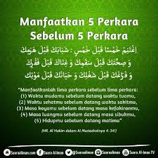 Masa muda engkau sebelum datangnya hari tua. Islamic Center V Tvittere Manfaatkan 5 Perkara Sebelum Datang 5 Perkara Silahkan Baca Di Gambar Berikut Islamic Center Https T Co Brbfotgwso