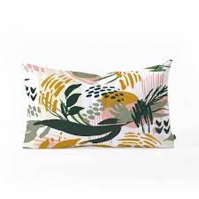 Shop for emerald green pillows online at target. Marta Barragan Camarasa Art Nature Brushstrokes Oblong Lumbar Throw Pillow Green Deny Designs Target