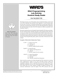 Dna can be extracted from relatively small amounts of biological evidence, such as a drop of blood or a single hair follicle. Dna Fingerprinting Lab Activity Student Study Guide Background