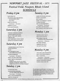 Home festival tickets festivals in switzerland montreux jazz festival. Newport Jazz Festival 1971 Schedule From Program Brochure