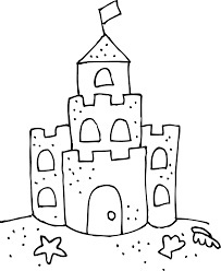 Besides, building castles on the beach is a development activity too. Sand Castle Clip Art Black And White Cute Sand Castle Coloring Page In 2021 Castle Coloring Page Sand Art Crafts Cute Coloring Pages