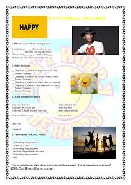 Happy By Pharrell Williams English Lessons Learn English English Worksheets For Kids