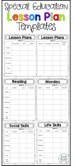 Special Education Lesson Plan Templates Write Your Lesson In Style And Feel Su Kindergarten Lesson Plans Template Education Lesson Plans Lesson Plan Templates