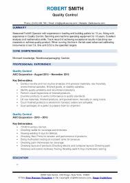 Lead quality control laboratory technician resume objective : Quality Control Resume Samples Qwikresume